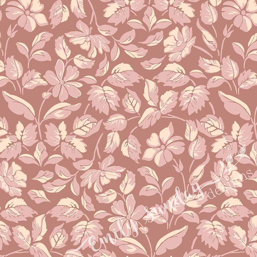 Large Scale Heritage Floral Tapestry Blue & White peel and stick wallpaper pattern swatch